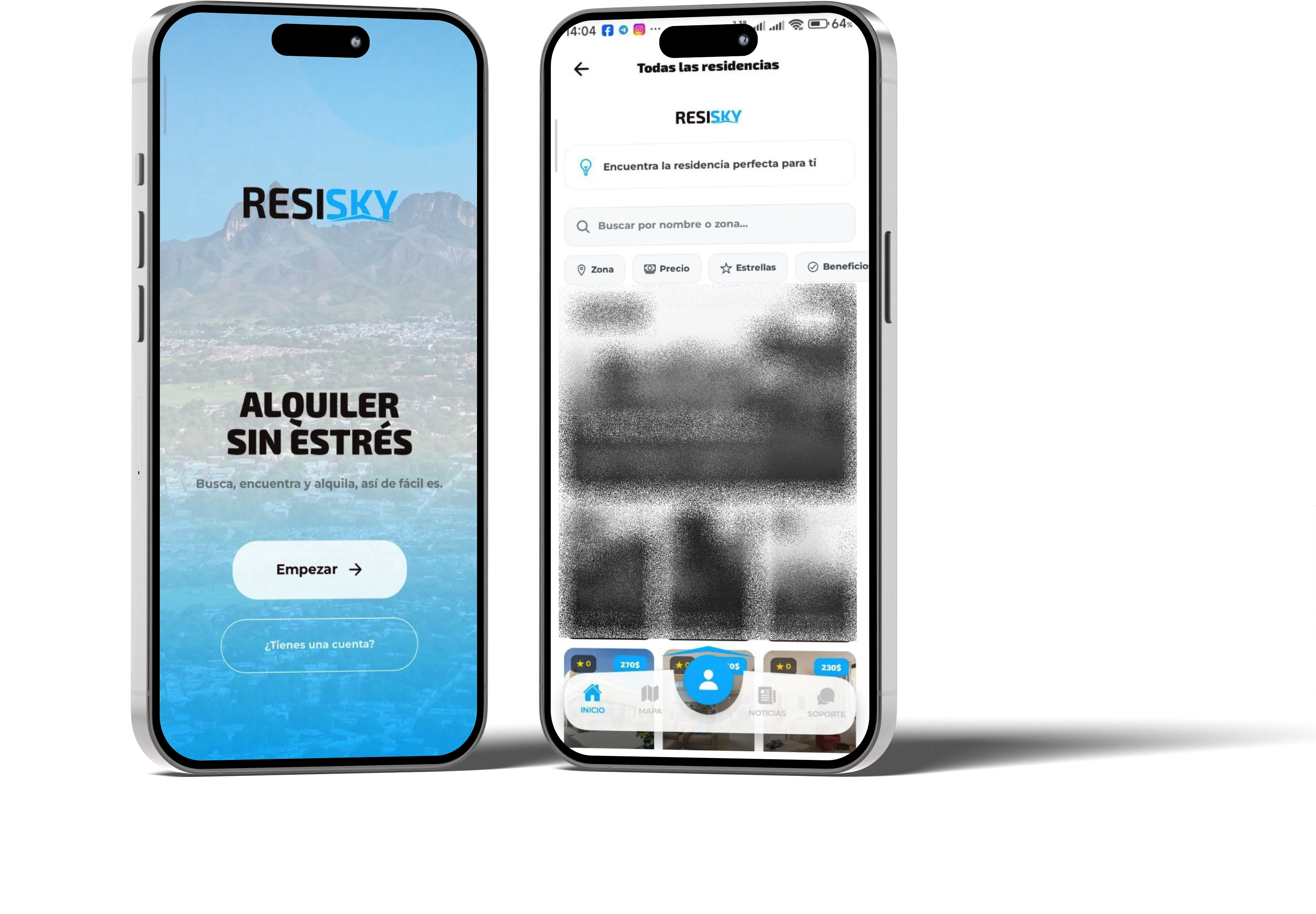 App ResiSky en dispositivo móvil